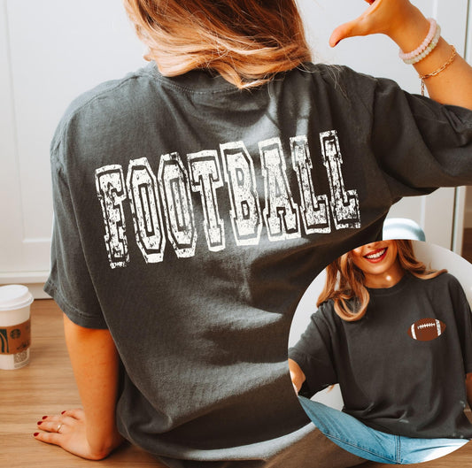 Football (Varsity Distressed 2-in-1 front/back Design) - DTF