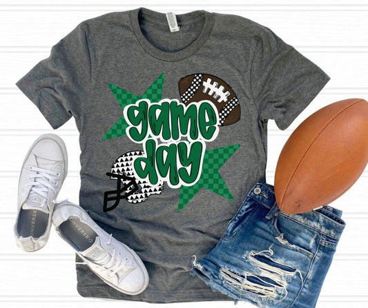 Game Day Football (Darker Green)- DTF