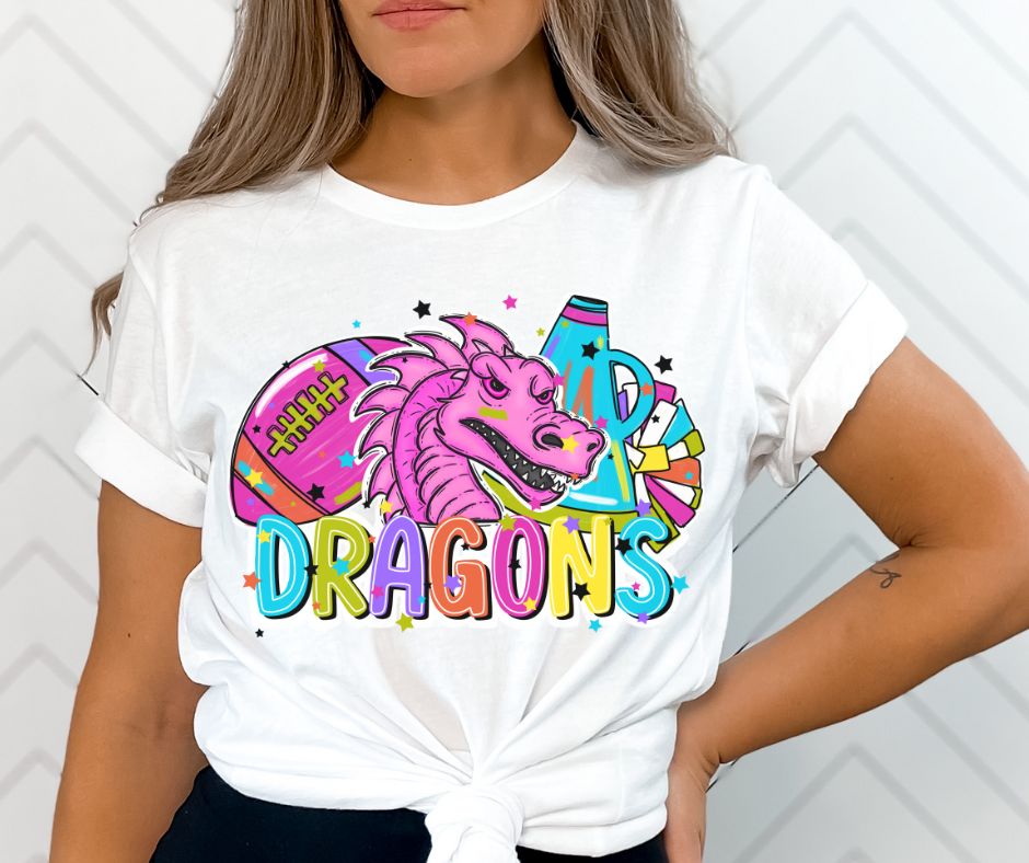 Dragons (Mascots - Bright Cheer and Football) - DTF