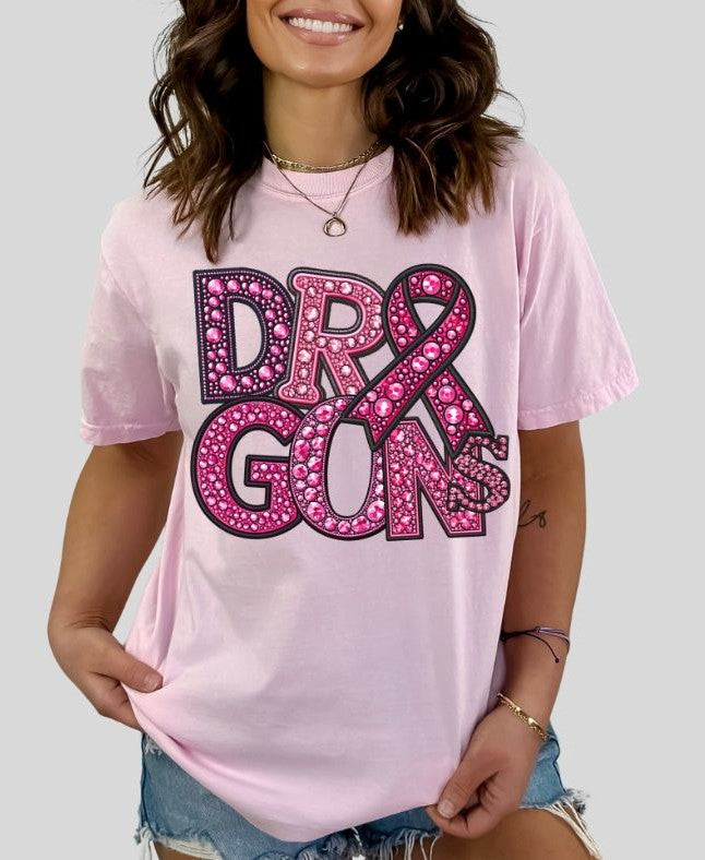 Dragons (PINK Faux Rhinestone Mascots) - DTF