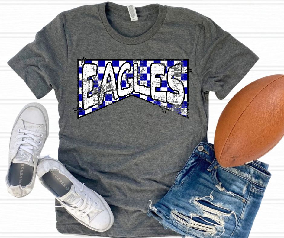 Eagles - Royal Blue (Checked Banner) - DTF