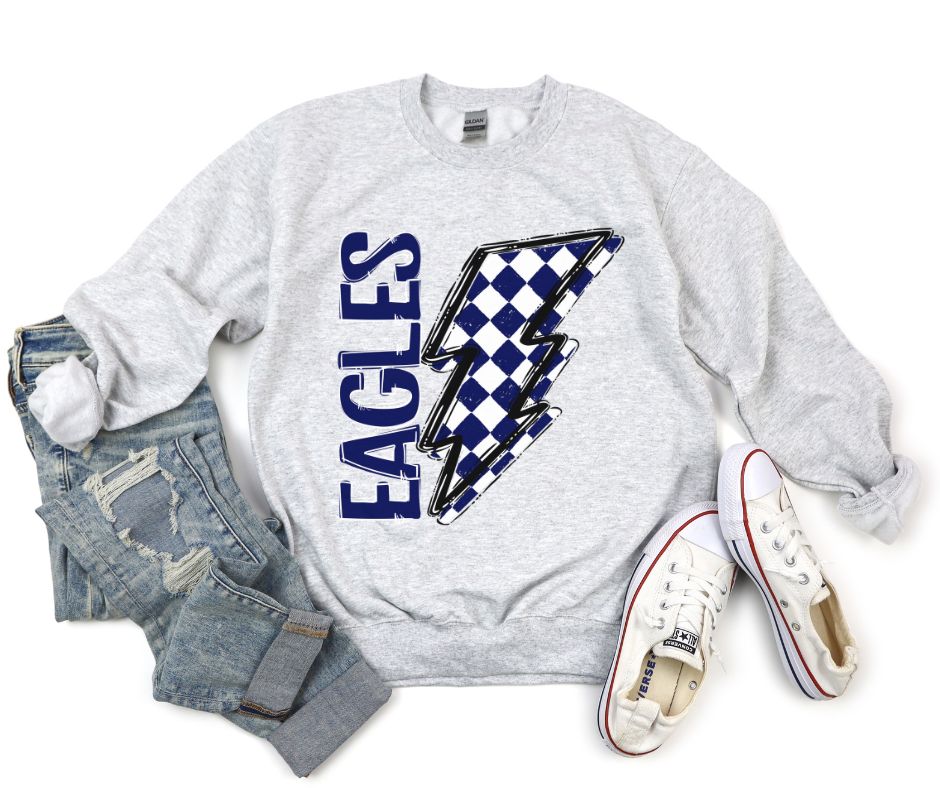 Eagles (navy/white check - team go bolt) - DTF