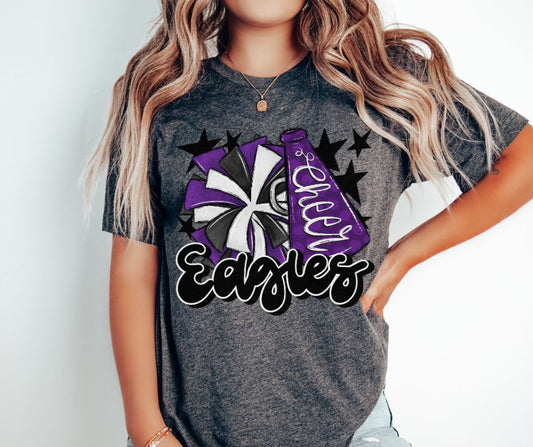 Eagles Cheer (megaphone - purple/black) - DTF