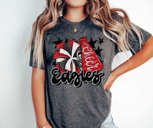 Eagles Cheer (megaphone - red/black) - DTF