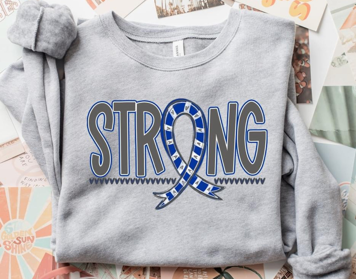 Strong Awareness Ribbon (BLUE) - DTF