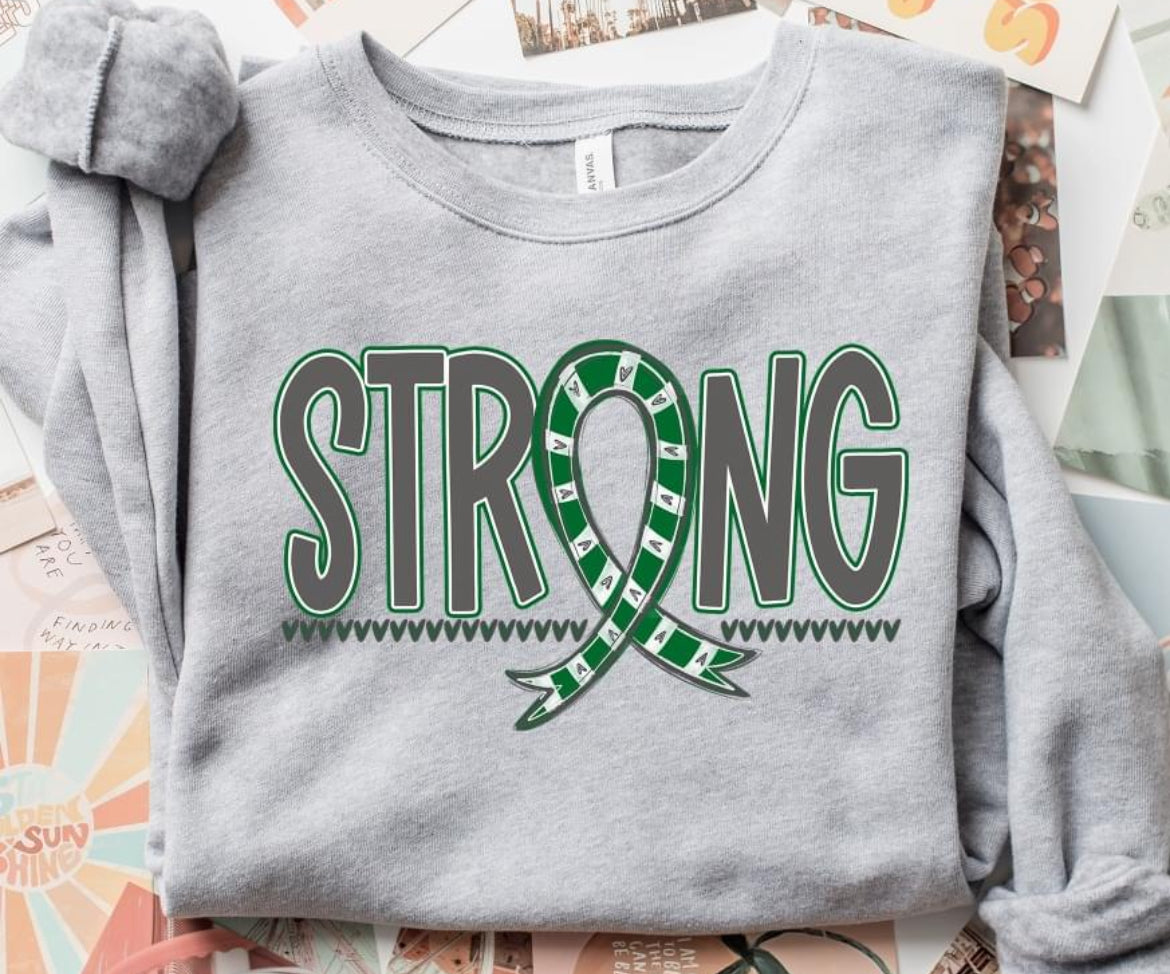 Strong Awareness Ribbon (EMERALD GREEN) - DTF