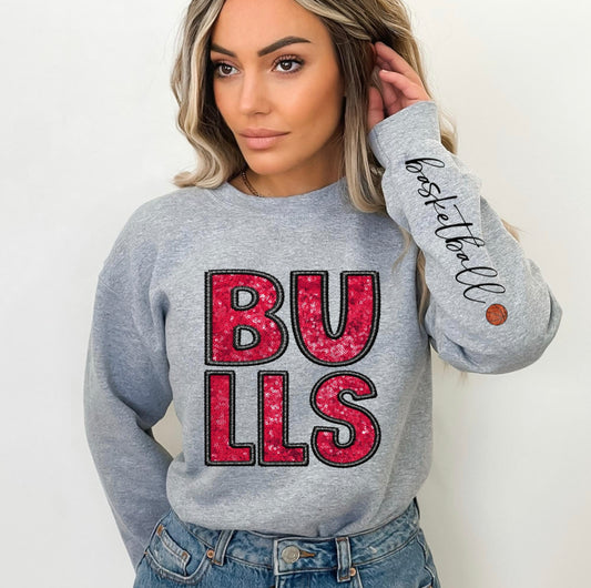 Bulls (basketball - Sequins/Embroidery look) - DTF