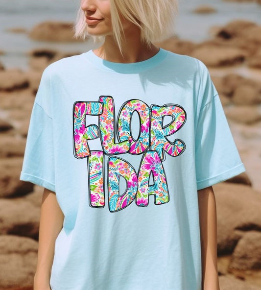 Florida (Floral Stacked State) - DTF