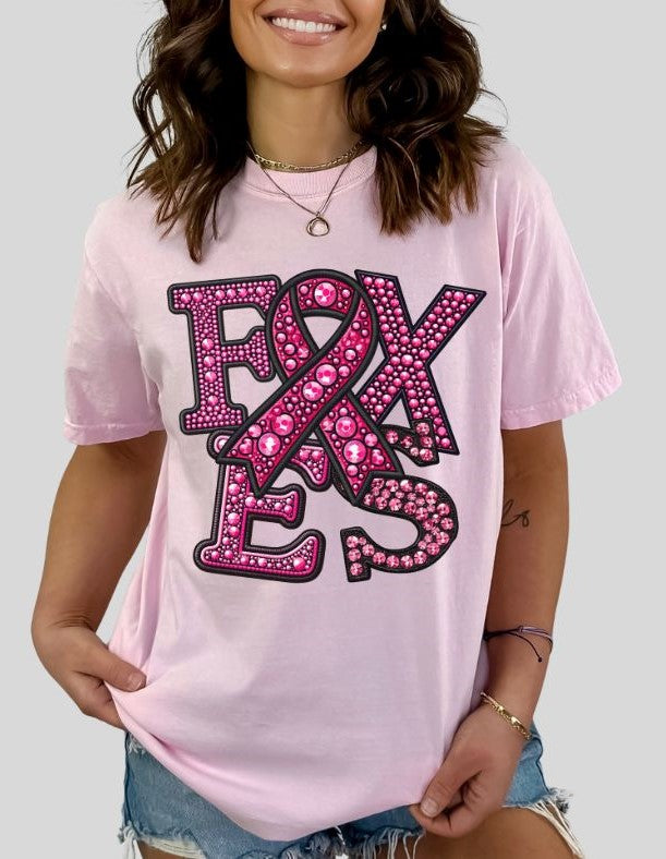 Foxes (PINK Faux Rhinestone Mascots) - DTF