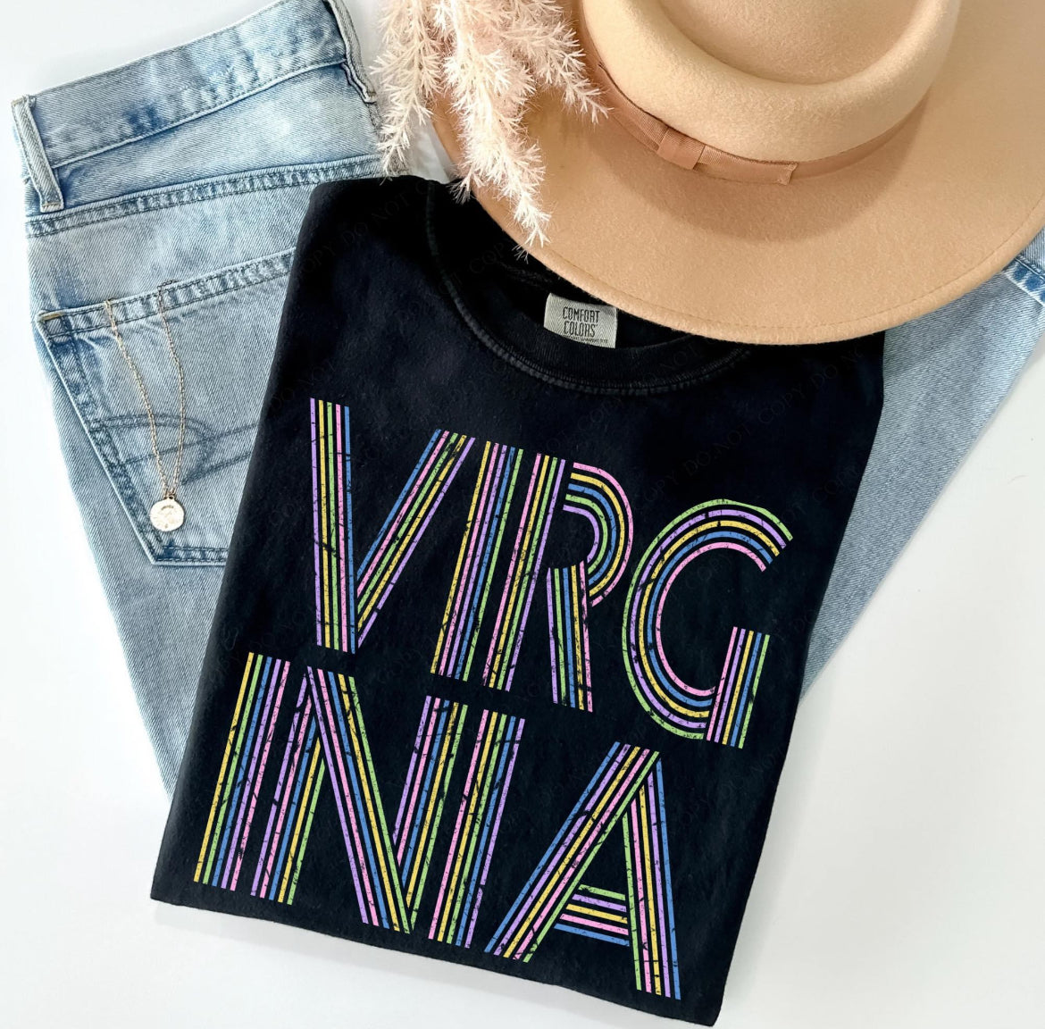 Virginia (retro lines distressed) - DTF