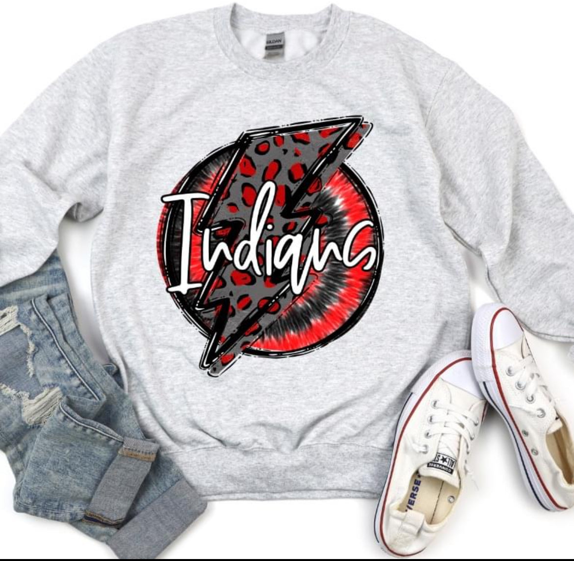 Indians (red leopard - Doodle bolt/Tie dye) - DTF