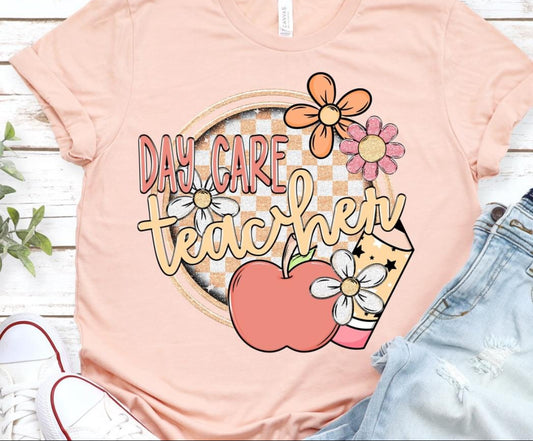 Daycare Teacher (Checkerboard Apple - School) - DTF