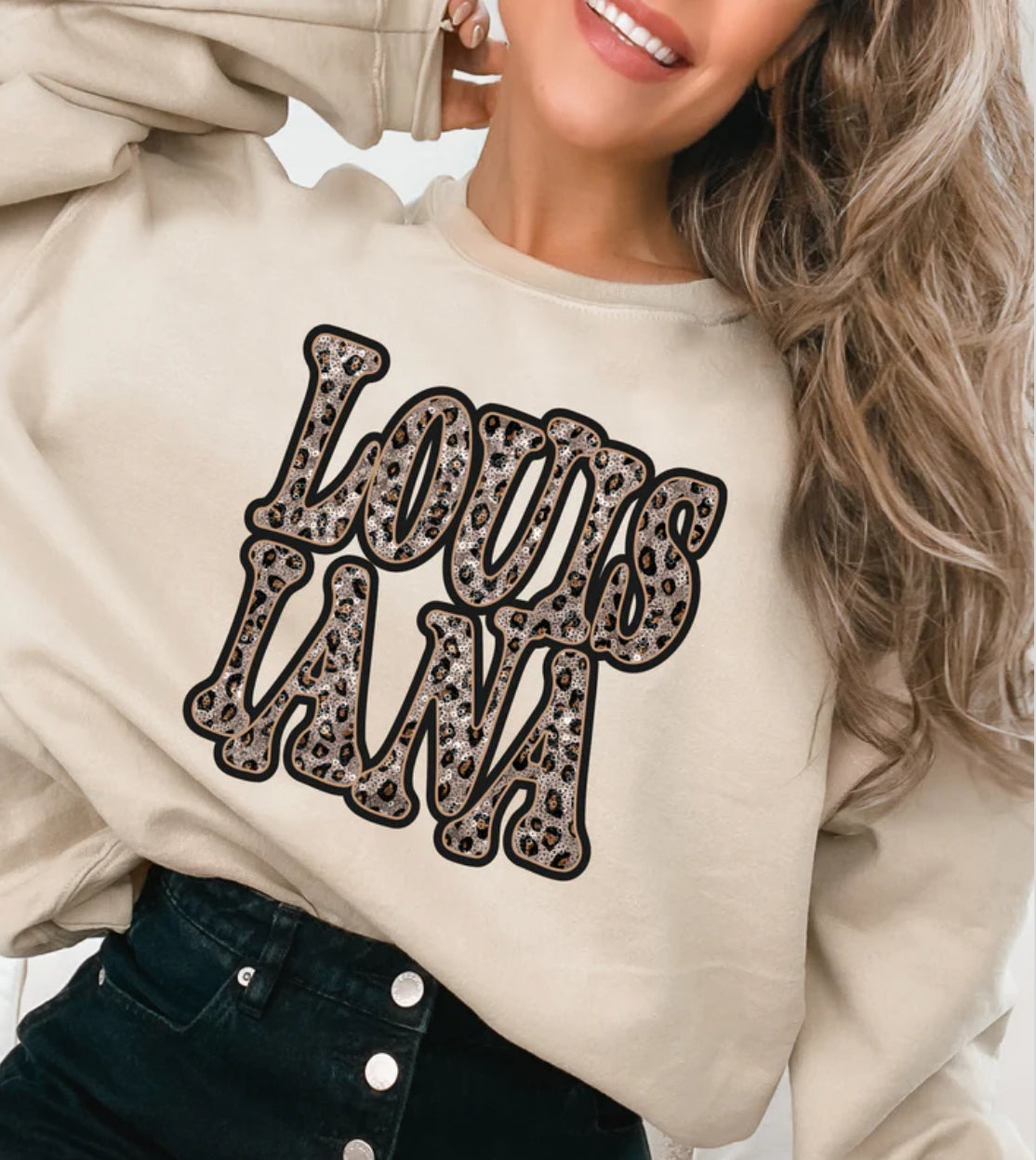 Louisiana (faux leopard sequins) - DTF