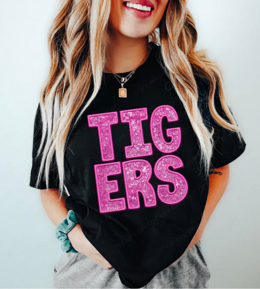 Tigers Mascot (Sequins/Embroidery look) - DTF