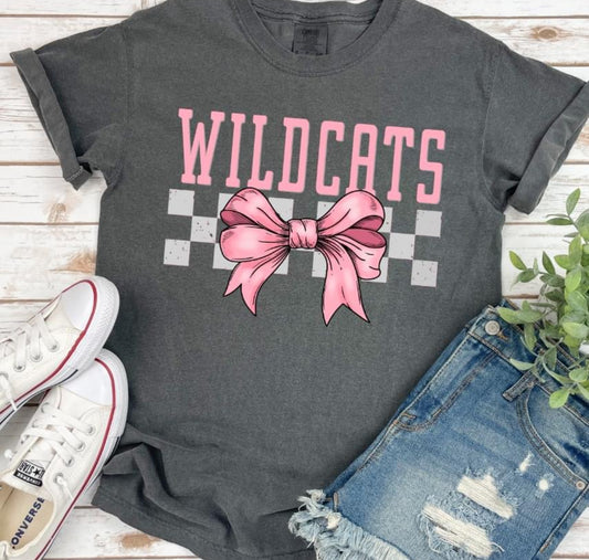 Wildcats (Checkered Bow - coquette)  - DTF