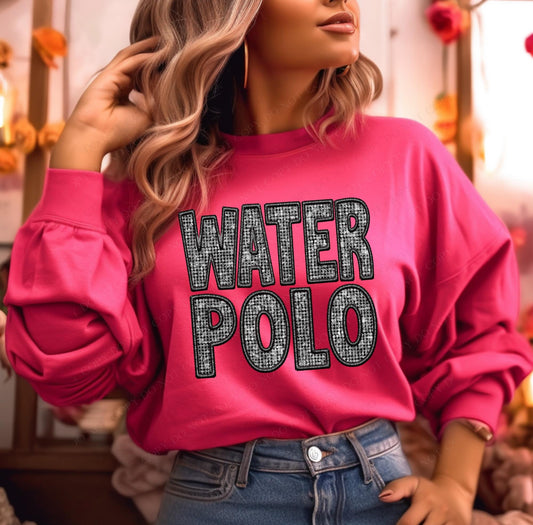 Water Polo (faux diamond bling embroidered look) - DTF