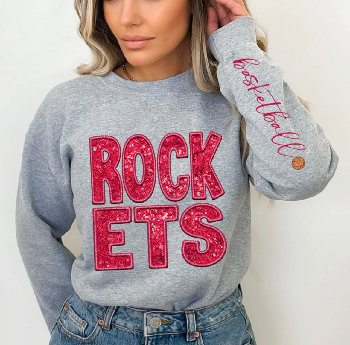 Rockets (basketball - Sequins/Embroidery look) - DTF