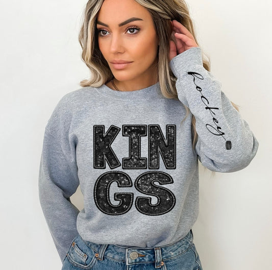 Kings (Hockey - Sequins/Embroidery look) - DTF