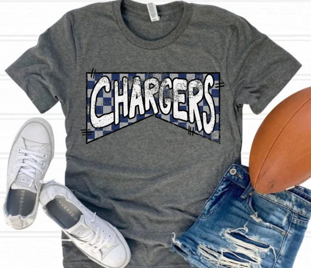 Chargers - Navy/Grey (Checked Banner) - DTF