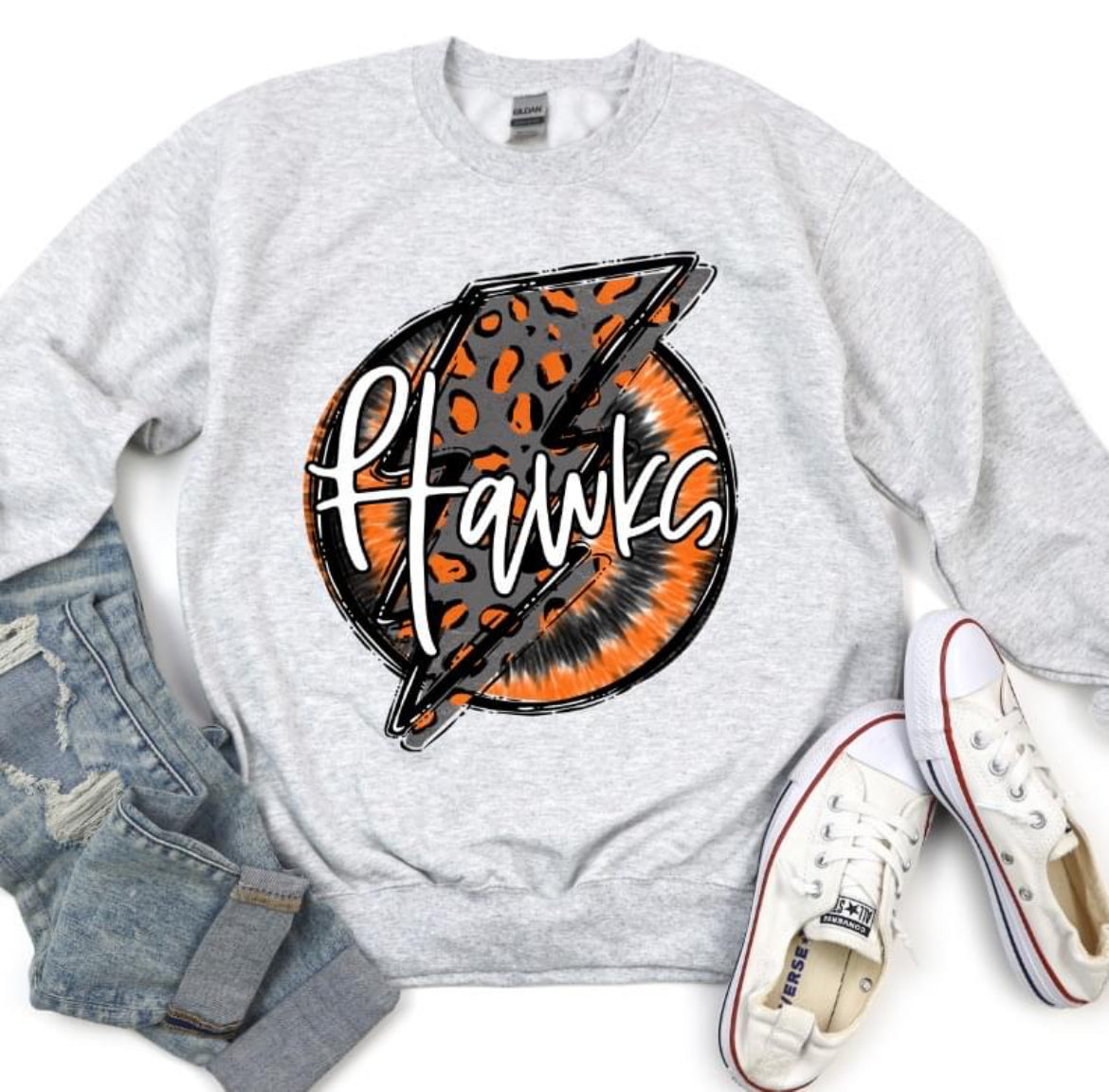 Hawks (orange leopard - Doodle bolt/Tie dye) - DTF