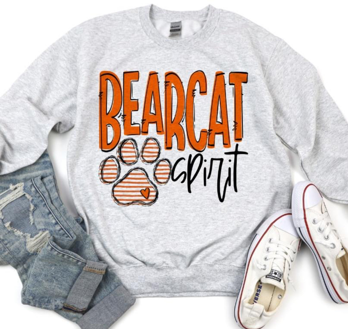 Team Go Spirit Bearcat (Paw Print - Orange) - DTF