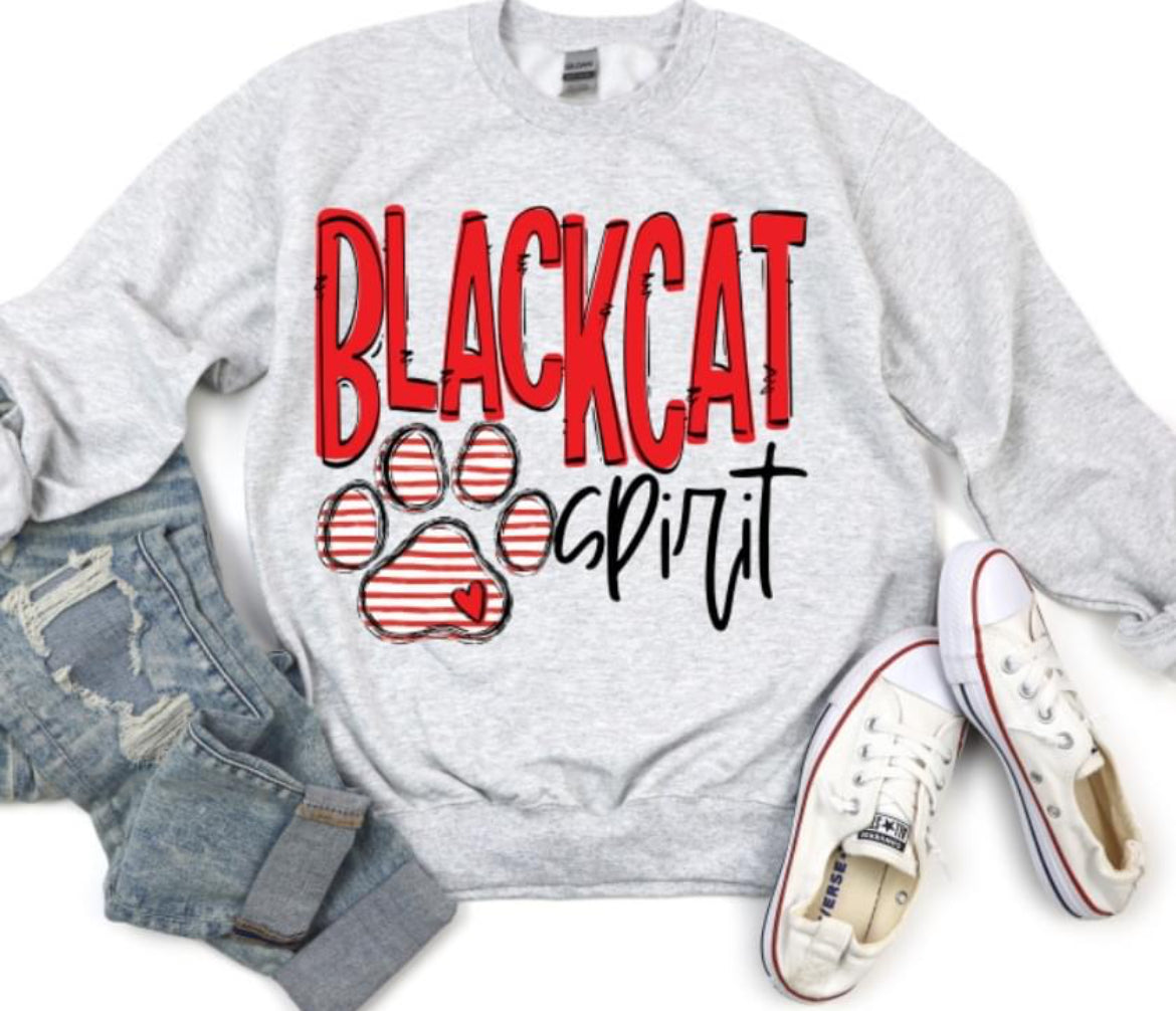 Team Go Spirit Blackcats (Paw Print - Red) - DTF