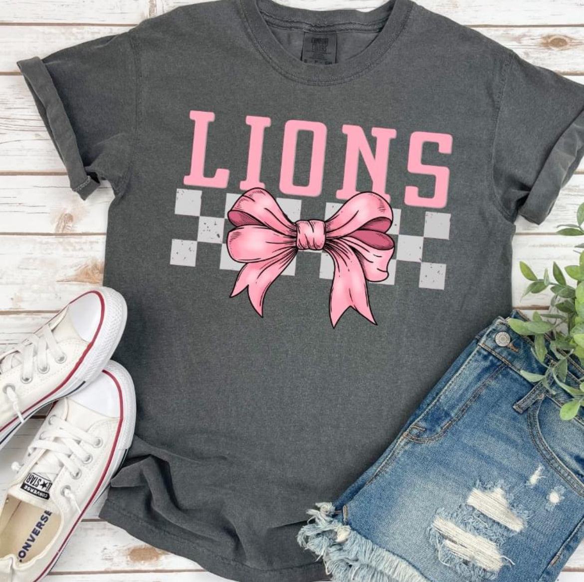 Lions (Checkered Bow - coquette)  - DTF