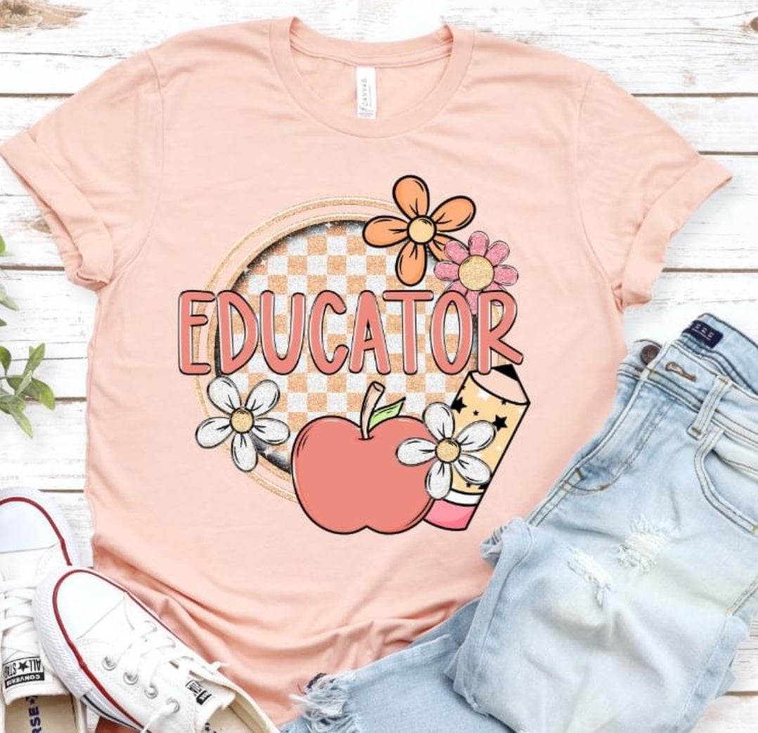 Educator (Checkerboard Apple - School) - DTF