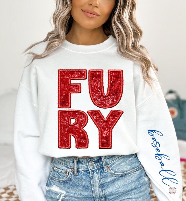 Fury baseball (Sequins/Embroidery look) - DTF