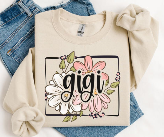 Gigi (Spring Floral Frame Names/Titles) - DTF