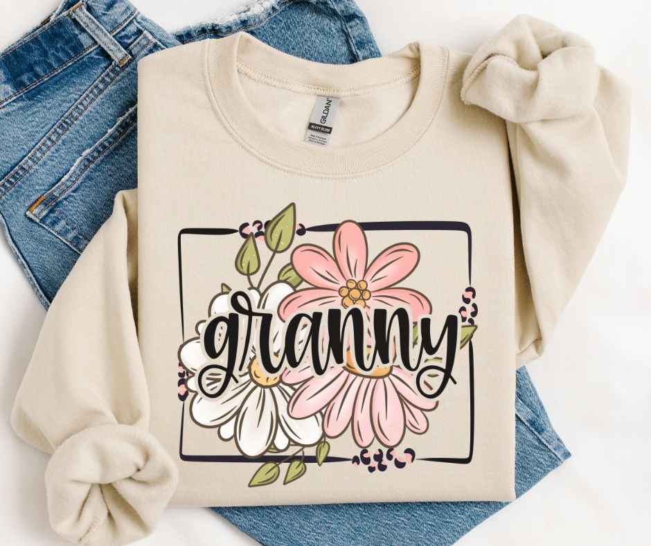 Granny (Spring Floral Frame Names/Titles) - DTF