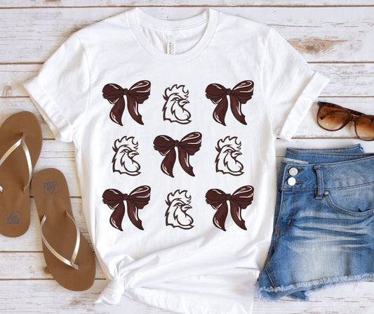 Gamecocks Maroon (Mascot Coquette Bow Grid) - DTF