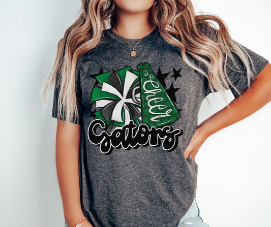 Gators Cheer (megaphone - forest green/black) - DTF