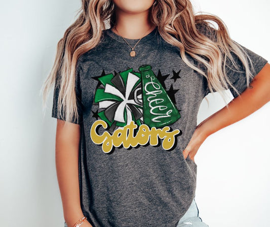 Gators Cheer (megaphone - green/gold) - DTF