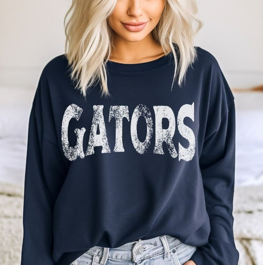 Gators (white - single color grunge) - DTF