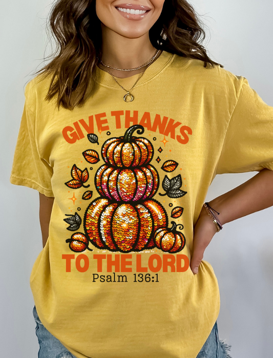 Give thanks to the Lord (faux sequins) - DTF