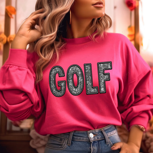 Golf (faux diamond bling embroidered look) - DTF