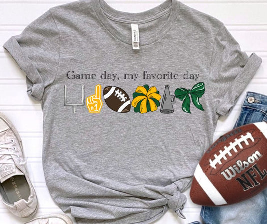 Game Day Favorite Day (Green/Gold - Football)- DTF