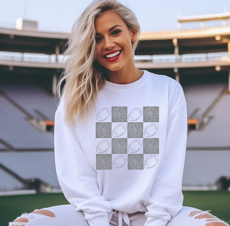 Football Checkerboard (Grey) - DTF