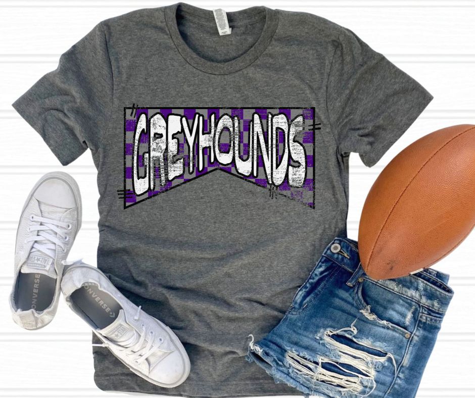 Greyhounds - Purple (Checked Banner) - DTF