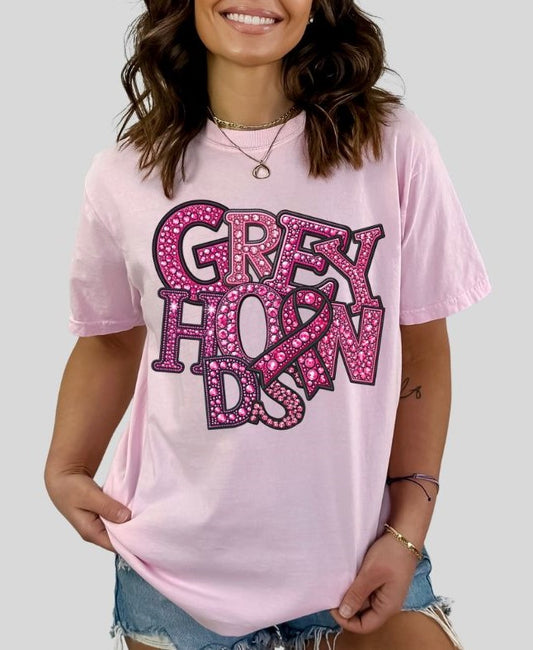 Greyhounds (PINK Faux Rhinestone Mascots) - DTF