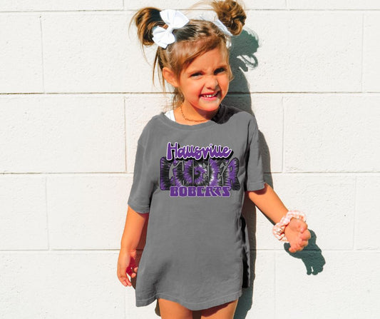 Hallsville Bobcats Tie Dye Cheer (purple) - YOUTH - DTF