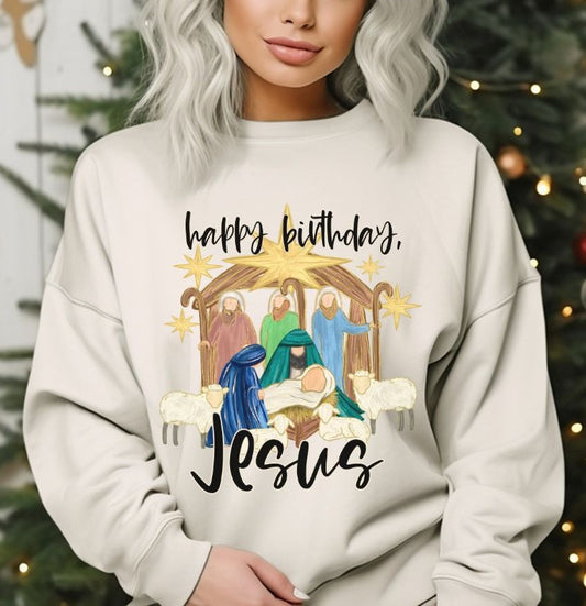 Happy Birthday Jesus (Nativity) - DTF