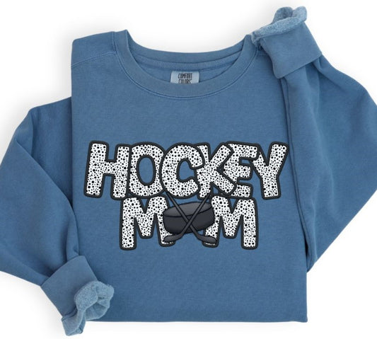 Hockey Mom (Puck/Sticks - Dalmatian Dots) - DTF