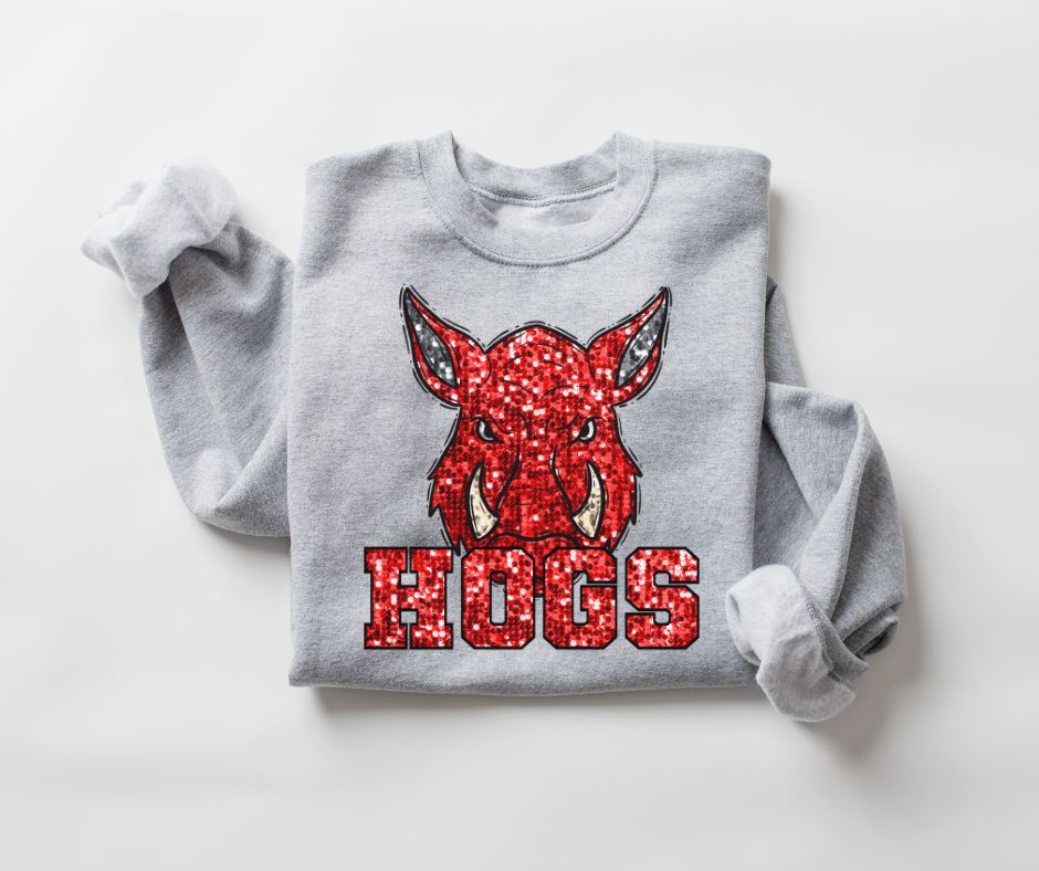 Hogs - red ALL SEQUINS - DTF