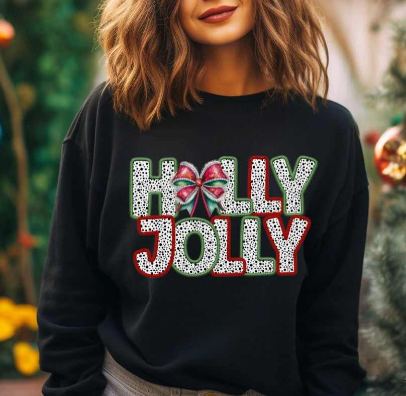 Holly Jolly with bow - DTF