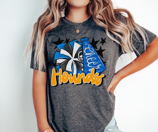 Hounds Cheer (megaphone - royal blue/yellow gold) - DTF