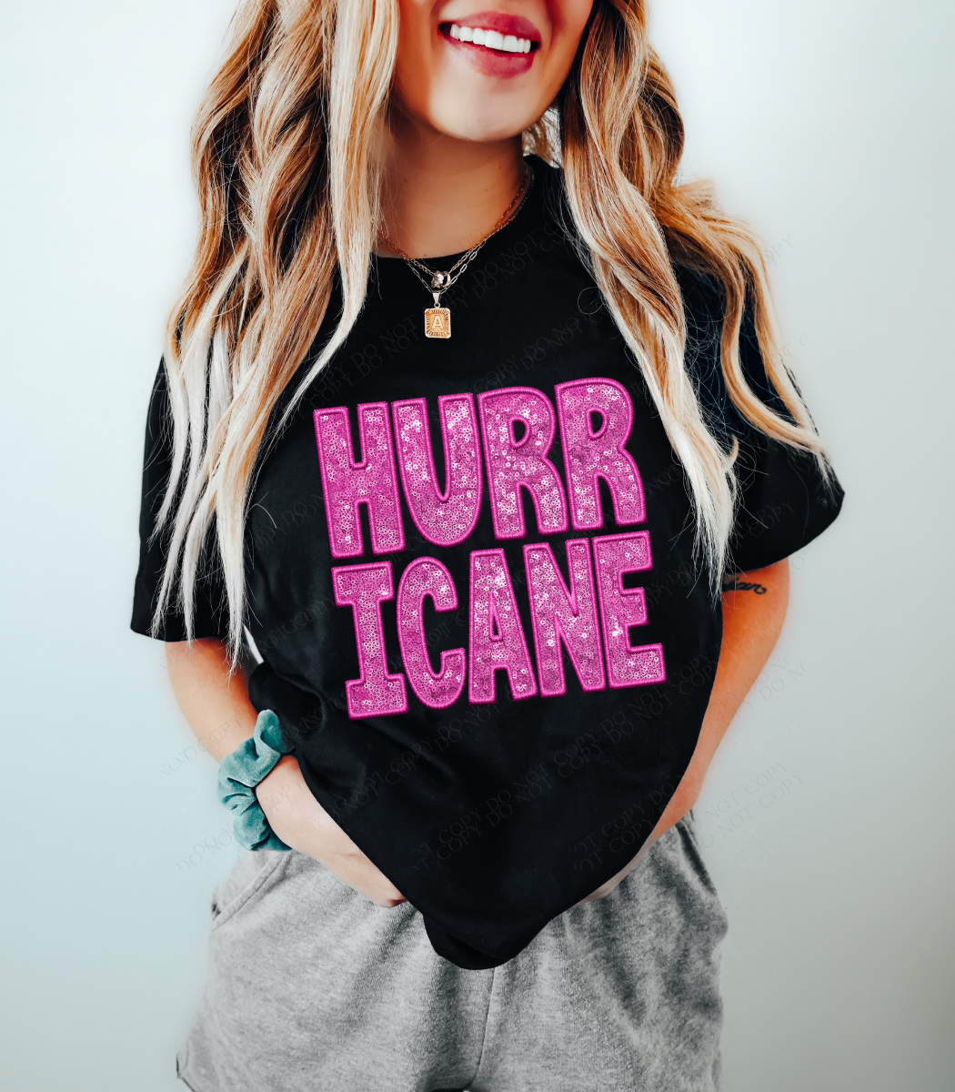 Hurricane Mascot (Sequins/Embroidery look) - DTF