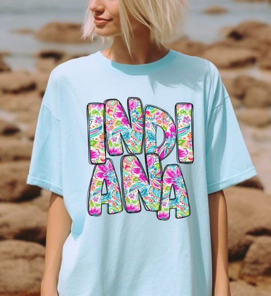 Indiana (Floral Stacked State) - DTF