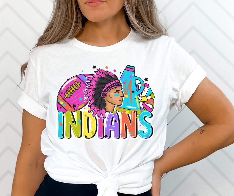 Indians (Mascots - Bright Cheer and Football) - DTF